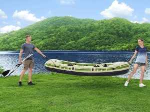 Bestway Dmuchany 3osob Ponton + wiosła 294 x 137cm Voyager X3 Raft 65164 14