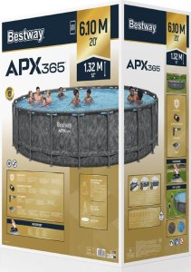 Bestway APX365 Basen stelażowy 610x 132cm pompa drabinka 561KE 13