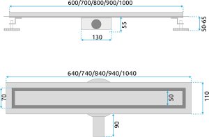 REA-G2702 / REA / NEOX PRO / ODWODNIENIE LINIOWE 700  ZŁOTY SZCZOTKOWANY / 11