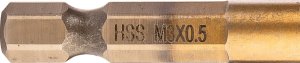 Wiertło gwintujące HSS TiN, M3x0,5 mm, Hex 4