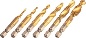 Zestaw wierteł gwintujących HSS TiN, M3 - M10, Hex, 6 szt. 8