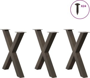 vidaXL Nogi do stołu jadalnianego, 3 szt., 70x(72-73) cm, stal 3