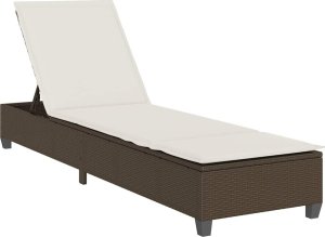 vidaXL Leżak z poduszkami Brązowy 55x200x25,5cm Polirattan 2