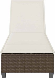 vidaXL Leżak z poduszkami Brązowy 55x200x25,5cm Polirattan 6