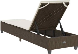 vidaXL Leżak z poduszkami Brązowy 55x200x25,5cm Polirattan 8