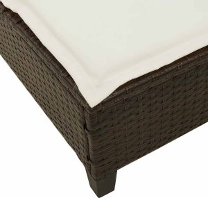 vidaXL Leżak z poduszkami Brązowy 55x200x25,5cm Polirattan 10