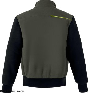 PORTO - GRUBA KURTKA POLAROWA PŁÓTNO OXFORD 100% POLIESTER Z RECYKLINGU MEMBRANA TPU 2 WARSTWY LAMINOWANE 5 KIESZENI - Ciemnoszary-czarny M 4