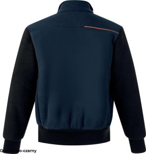 PORTO - GRUBA KURTKA POLAROWA PŁÓTNO OXFORD 100% POLIESTER Z RECYKLINGU MEMBRANA TPU 2 WARSTWY LAMINOWANE 5 KIESZENI - Ciemnoszary-czarny XL 2