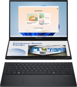 Asus Zenbook Duo UX8406CA-PZ009W | Basalt Gray | 14 " | OLED | Touchscreen | 3K | 2880 x 1800 pixels | Glossy | Intel Core Ultra 9 | 285H | 32 GB | LPDDR5X | Solid-state drive capacity 2000 GB | Intel Arc Graphics | Windows 11 Home | 802.11be | Bluetooth 1