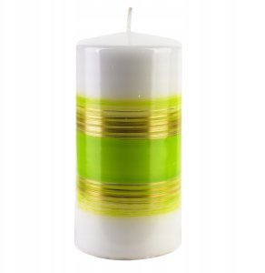 Świeca RAINBOW Walec średni 7xh14cm zielona 1