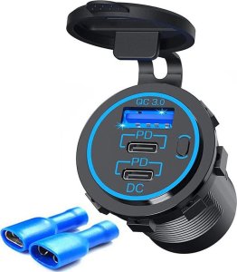 Motocyklowe gniazdo USB 3.0 i 2x USB Typ-C PD eXtreme MUS14 1