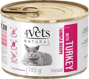 4Vets Natural Mokra karma dla kota z indykiem 185 g 1
