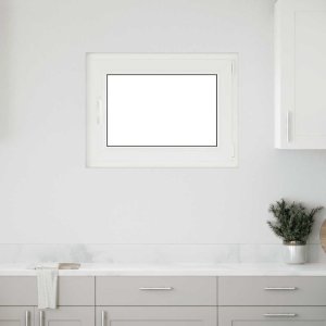 vidaXL Okno piwniczne RISOR 80x70 cm uchylno-rozwierne DIN prawe białe 1