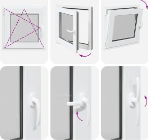 vidaXL Okno piwniczne RISOR 50x50 cm uchylno-rozwierne DIN lewe białe 8