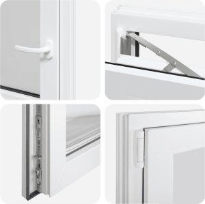 vidaXL Okno piwniczne RISOR 50x50 cm uchylno-rozwierne DIN lewe białe 9