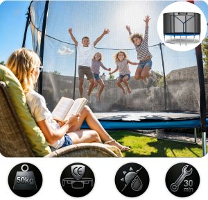 NeoSport Trampolina ogrodowa 6ft/183cm z siatką zewnętrzną i drabinką 6