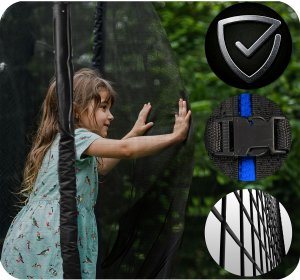 NeoSport Trampolina ogrodowa 6ft/183cm z siatką zewnętrzną i drabinką 9