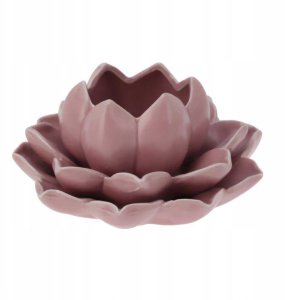 Świecznik na tealight kwiat lotosu z porcelany, 12,5 x 13 x 6,5 cm 1