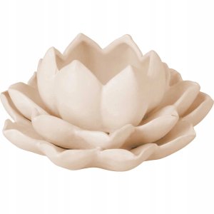 Świecznik na tealight kwiat lotosu z porcelany, 12,5 x 13 x 6,5 cm 1