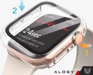 Obudowa ochronna z szkłem Alogy Protector Case 2w1 nakładka etui do Apple Watch 10 42mm Przezroczysta 7