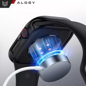 Obudowa ochronna z szkłem Alogy Protector Case 2w1 nakładka etui do Apple Watch 10 42mm Czarna 5