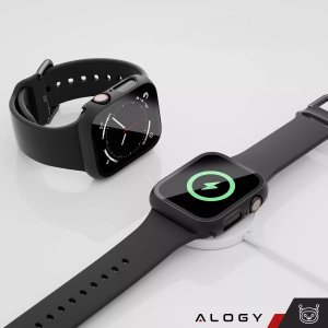 Obudowa ochronna z szkłem Alogy Protector Case 2w1 nakładka etui do Apple Watch 10 42mm Czarna 9