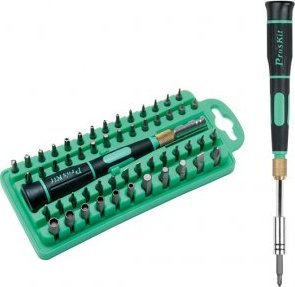 Atsuktuvo su keiciamais antgaliais rinkinys (58 dalys) skirtas ismaniuju telefonu, kompiuteriu, elektroniniu prietaisu remontui, SD-9828 Pro'sKit 1