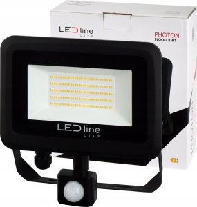 Naświetlacz Ledline Lauko sviestuvas su judesio davikliu LED 50W neutraliai balta 230Vac, 5000lm, IP65, juodas, PHOTON, LED LINE 4