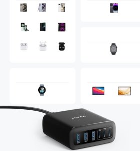 Anker ANKER 6-in-1 Ladestation 112W 3x USB-A 3x USB-C schwarz 2
