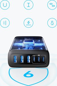 Anker ANKER 6-in-1 Ladestation 112W 3x USB-A 3x USB-C schwarz 4