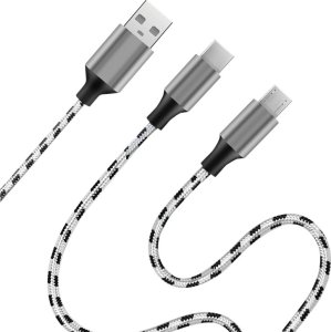 Kabel USB LogiLink USB-A - microUSB + USB-C 1.2 m Szary (CU0202) 2