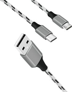 Kabel USB LogiLink USB-A - microUSB + USB-C 1.2 m Szary (CU0202) 3