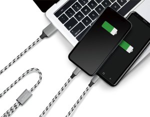 Kabel USB LogiLink USB-A - microUSB + USB-C 1.2 m Szary (CU0202) 5