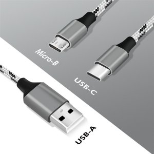 Kabel USB LogiLink USB-A - microUSB + USB-C 1.2 m Szary (CU0202) 7