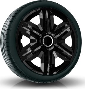 Komplet kołpaków uniwersalnych Fast Black ring 16 cali 2