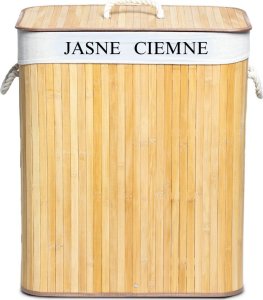 Kosz na pranie Bauerkraft Bambusowy kosz pojemnik brudownik na pranie bieliznę 2 komory 100l 6