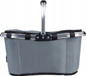 SKŁADANY KOSZYK TERMICZNY PIKNIKOWY NA ZAKUPY PLAŻĘ Z 1 UCHWYTEM - WODOODPORNY, SZARY 4