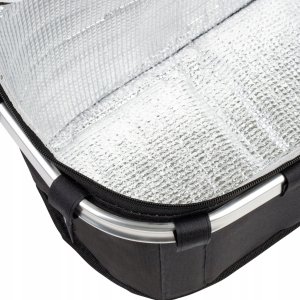 SKŁADANY KOSZYK TERMICZNY PIKNIKOWY NA ZAKUPY PLAŻĘ Z 1 UCHWYTEM - WODOODPORNY, CZARNY 9