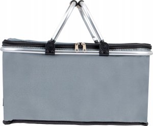 SKŁADANY KOSZYK TERMICZNY PIKNIKOWY NA ZAKUPY PLAŻĘ Z 2 UCHWYTAMI - WODOODPORNY, CZARNY 3