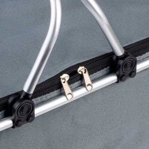 SKŁADANY KOSZYK TERMICZNY PIKNIKOWY NA ZAKUPY PLAŻĘ Z 2 UCHWYTAMI - WODOODPORNY, CZARNY 5