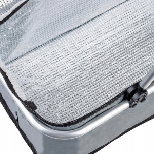 SKŁADANY KOSZYK TERMICZNY PIKNIKOWY NA ZAKUPY PLAŻĘ Z 2 UCHWYTAMI - WODOODPORNY, CZARNY 8