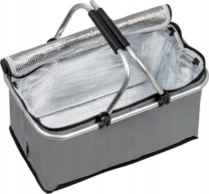 SKŁADANY KOSZYK TERMICZNY PIKNIKOWY NA ZAKUPY PLAŻĘ Z 2 UCHWYTAMI - WODOODPORNY, CZARNY 9