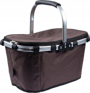 SKŁADANY KOSZYK TERMICZNY PIKNIKOWY NA ZAKUPY, PLAŻĘ Z 1 UCHWYTEM - WODOODPORNY, BRĄZOWY 9