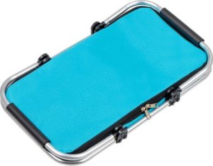 SKŁADANY KOSZYK TERMICZNY PIKNIKOWY NA ZAKUPY PLAŻĘ Z 2 UCHWYTAMI - WODOODPORNY, TURKUSOWY 4