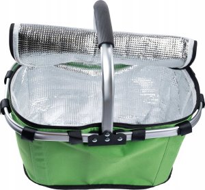 SKŁADANY KOSZYK TERMICZNY PIKNIKOWY NA ZAKUPY, PLAŻĘ Z 1 UCHWYTEM - WODOODPORNY, ZIELONY 7