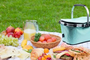 SKŁADANY KOSZYK TERMICZNY PIKNIKOWY NA ZAKUPY, PLAŻĘ Z 1 UCHWYTEM - WODOODPORNY, MIĘTOWY 10