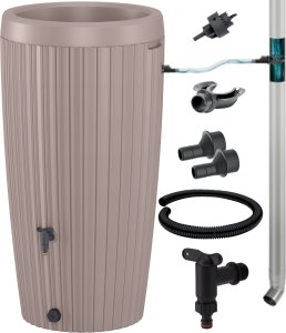 Zbiornik na deszczówkę Mika 240l Beczka na wodę + zestaw przyłączeniowy 12