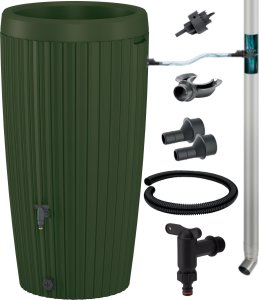 Zbiornik na deszczówkę Mika 240l Beczka na wodę + zestaw przyłączeniowy 10