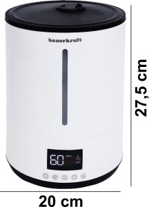 Nawilżacz powietrza filtr odkamieniający aromaterapia pilot timer podświetlenie Bauerkraft 3