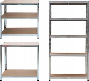 Regał magazynowy metalowy 2w1, 5 półek 180x90x40 cm 1